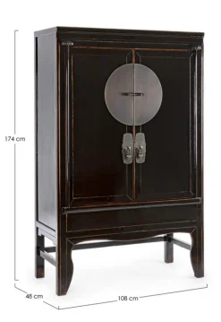 Outlet Bizzotto ARMADIO IN LEGNO NERO - JINAN