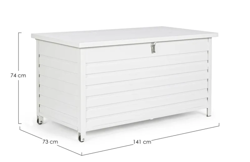 Discount Bizzotto BAULE PORTA CUSCINI SMALL CON RUOTE BIANCO YK11 - ATLANTIC