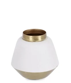 Clearance Bizzotto BOTTIGLIA DECORATIVA SAAD BIANCO ORO H8