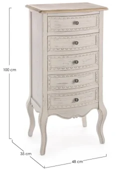 Discount Bizzotto CASSETTIERA IN LEGNO 5 CASSETTI - CLARISSE