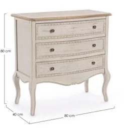 Outlet Bizzotto CASSETTIERA IN LEGNO 3 CASSETTI - CLARISSE