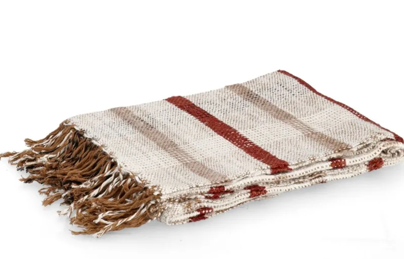 Outlet Bizzotto COPERTA RAYRA NATURALE MARRONE 130X170