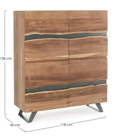 New Bizzotto CREDENZA IN LEGNO 2 ANTE - ARON