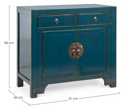 Clearance Bizzotto CREDENZA IN LEGNO BLU- JINAN