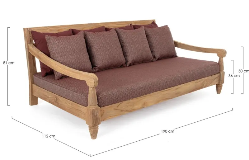 Clearance Bizzotto DAYBED C-C BALI WINE - FSC