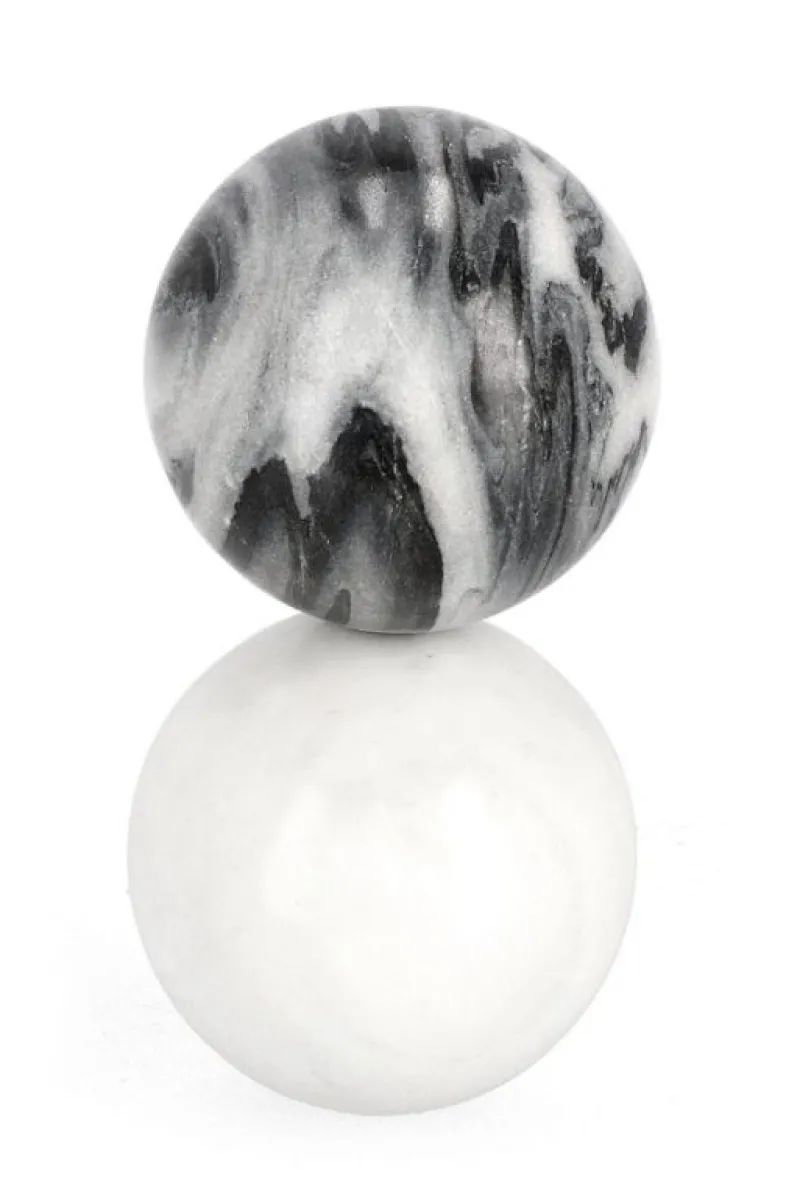 Best Bizzotto DECORAZ KANDY SFERE MARMO GRIG BIANC H18