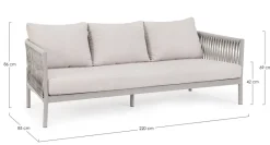 Sale Bizzotto DIVANO 3 POSTI MOON WG24 - FLORENCIA