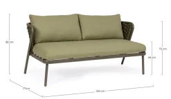 Discount Bizzotto DIVANO 2 POSTI OLIV QS24 - HARLOW