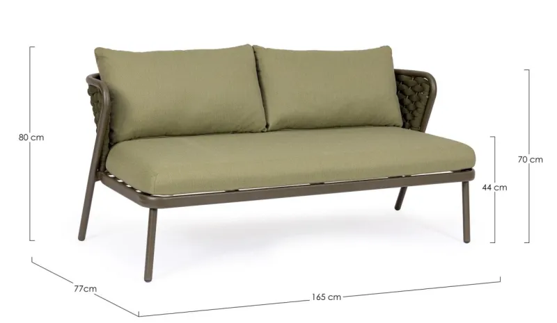 Discount Bizzotto DIVANO 2 POSTI OLIV QS24 - HARLOW