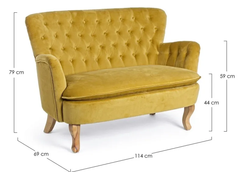 Bizzotto DIVANO COLOR SENAPE - ORLINS