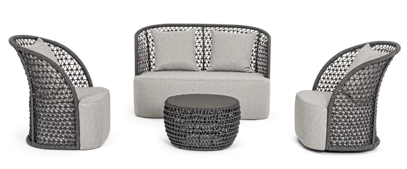 Clearance Bizzotto DIVANO CON CUSCINI ANTRACITE - CUYEN