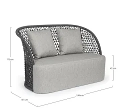 Clearance Bizzotto DIVANO CON CUSCINI ANTRACITE - CUYEN