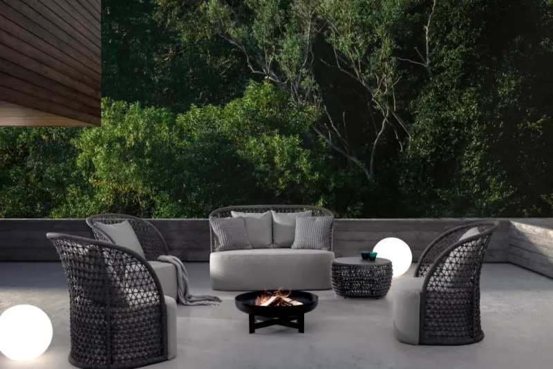 Clearance Bizzotto DIVANO CON CUSCINI ANTRACITE - CUYEN