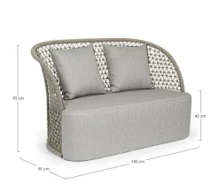 Clearance Bizzotto DIVANO CON CUSCINI SABBIA - CUYEN