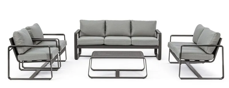 Clearance Bizzotto DIVANO IN ALLUMINIO ANTRACITE YK13 - MERRIGAN
