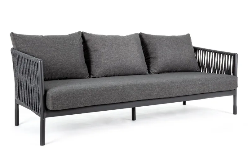 Discount Bizzotto DIVANO IN CORDA PER ESTERNO ANTRACITE WG21 - FLORENCIA