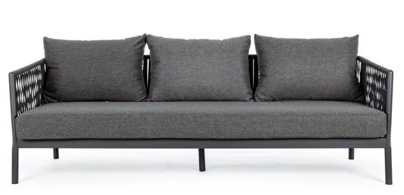Discount Bizzotto DIVANO IN CORDA PER ESTERNO ANTRACITE WG21 - FLORENCIA