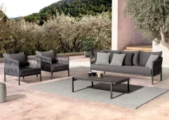 Discount Bizzotto DIVANO IN CORDA PER ESTERNO ANTRACITE WG21 - FLORENCIA