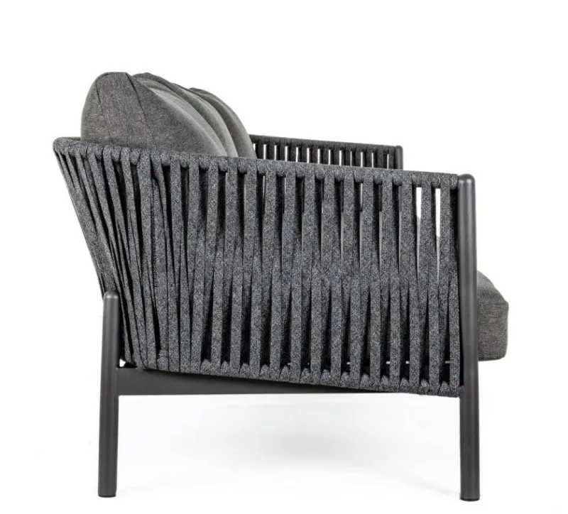 Discount Bizzotto DIVANO IN CORDA PER ESTERNO ANTRACITE WG21 - FLORENCIA