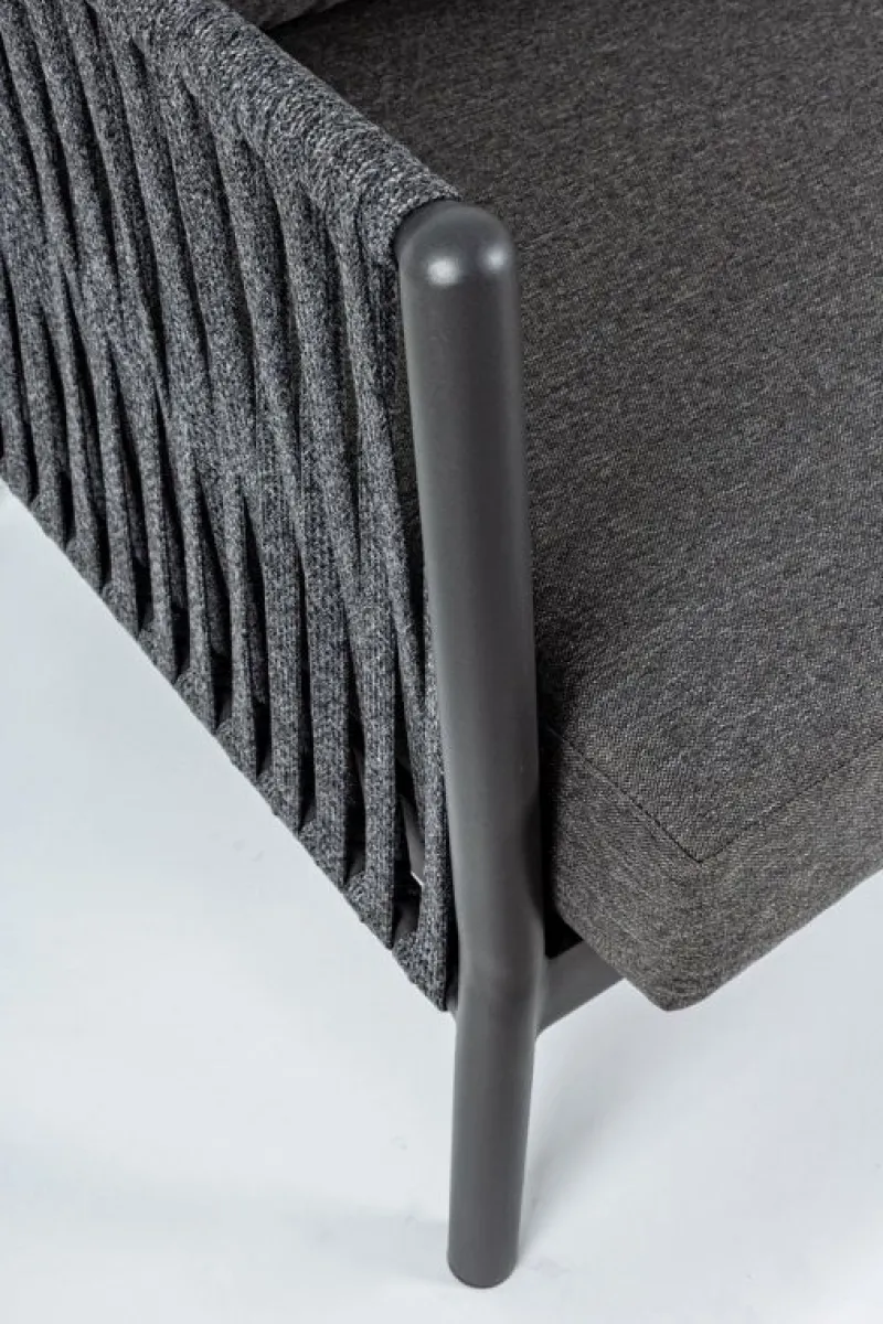 Discount Bizzotto DIVANO IN CORDA PER ESTERNO ANTRACITE WG21 - FLORENCIA