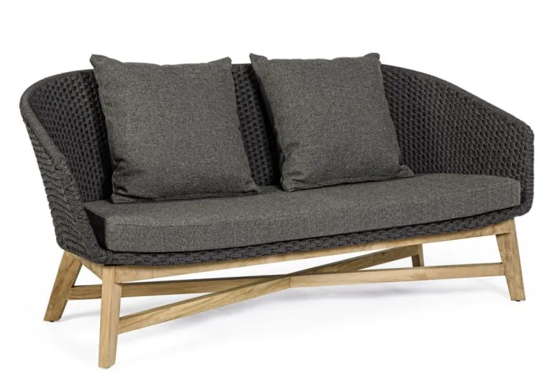 Bizzotto DIVANO IN CORDA PER ESTERNO ANTRACITE- COACHELLA