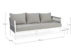 Best Bizzotto DIVANO IN CORDA PER ESTERNO BIANCO WG20 - FLORENCIA