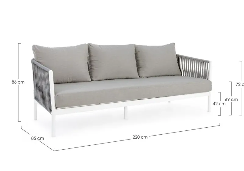 Best Bizzotto DIVANO IN CORDA PER ESTERNO BIANCO WG20 - FLORENCIA