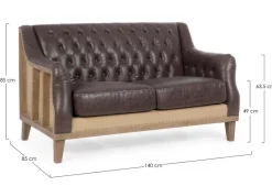 Clearance Bizzotto DIVANO IN ECOPELLE - RAYMOND