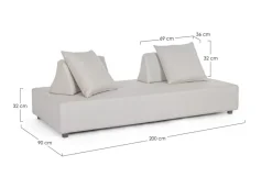 Bizzotto DIVANO IN TESSUTO PER ESTERNO - PIPER