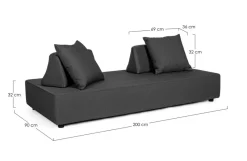 Online Bizzotto DIVANO IN TESSUTO PER ESTERNO ANTRACITE - PIPER