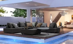 Online Bizzotto DIVANO IN TESSUTO PER ESTERNO ANTRACITE - PIPER