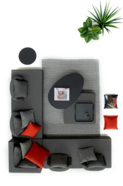 Online Bizzotto DIVANO IN TESSUTO PER ESTERNO ANTRACITE - PIPER