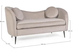 Outlet Bizzotto DIVANO IN VELLUTO GRIGIO CHIARO - CANDIS