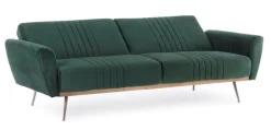 Outlet Bizzotto DIVANO LETTO IN VELLUTO VERDE SCURO - JOHNNY