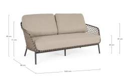 Hot Bizzotto DIVANO 2-3P C-C IVISSA ANTRACITE