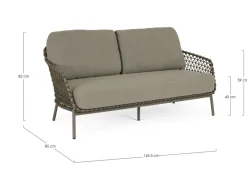 Clearance Bizzotto DIVANO 2-3P C-C IVISSA VERDE