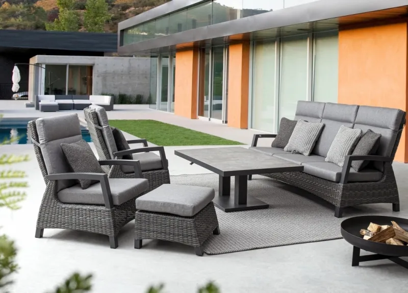 Clearance Bizzotto DIVANO RECLINABILE IN ALLUMINIO ANTRACITE JX55 - BRITTON