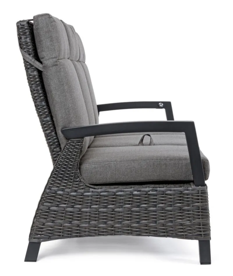 Clearance Bizzotto DIVANO RECLINABILE IN ALLUMINIO ANTRACITE JX55 - BRITTON