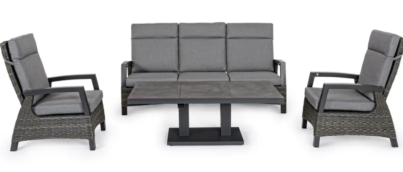 Clearance Bizzotto DIVANO RECLINABILE IN ALLUMINIO ANTRACITE JX55 - BRITTON