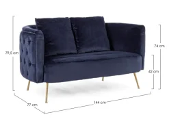 Outlet Bizzotto DIVANO SFODERABILE BLU - TENBURY