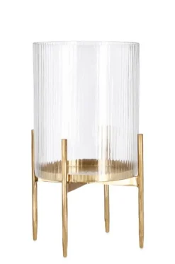 Sale Bizzotto LANTERNA SIWAN RIGHE TRASP ORO H40