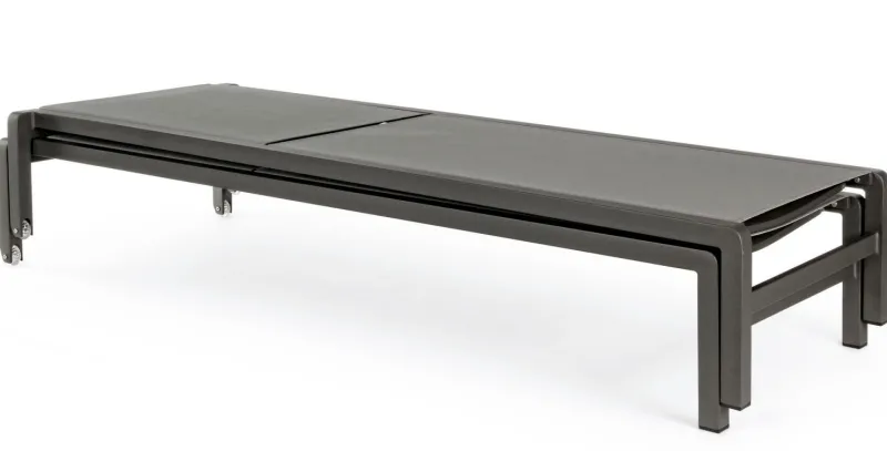 Discount Bizzotto LETTINO CON RUOTE IN ALLUMINIO IMPILABILE ANTRACITE - KONNOR