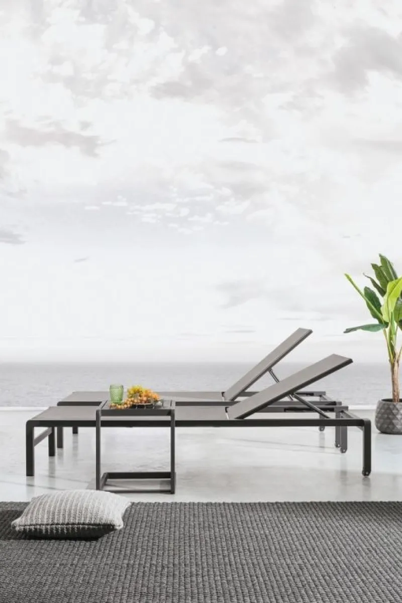 Discount Bizzotto LETTINO CON RUOTE IN ALLUMINIO IMPILABILE ANTRACITE - KONNOR