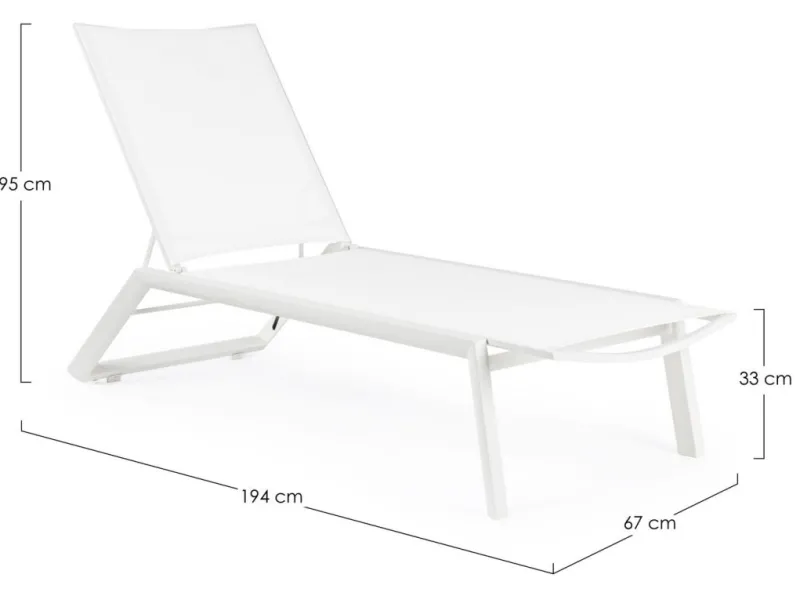 New Bizzotto LETTINO CON RUOTE IN ALLUMINIO BIANCO GK50 - CRUISE