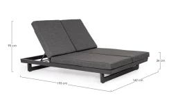 Discount Bizzotto LETTINO DOPPIO IN ALLUMINIO ANTRACITE WG21 - INFINITY