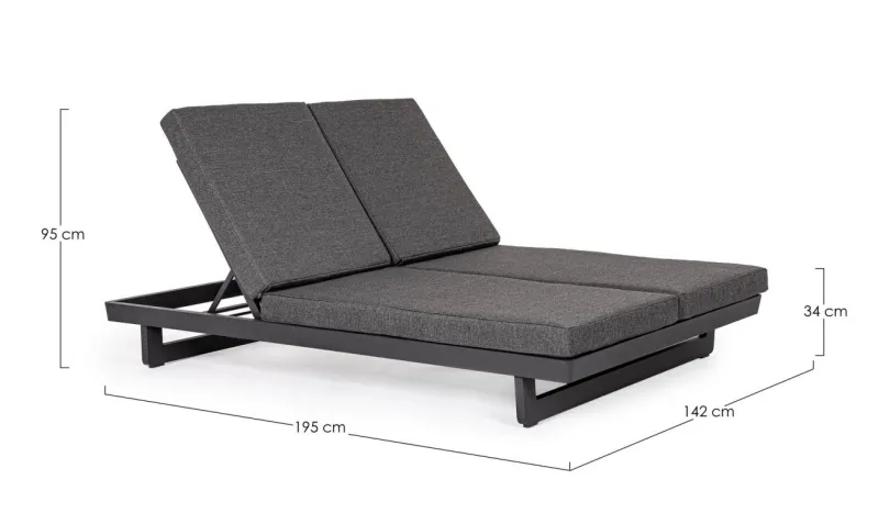 Discount Bizzotto LETTINO DOPPIO IN ALLUMINIO ANTRACITE WG21 - INFINITY