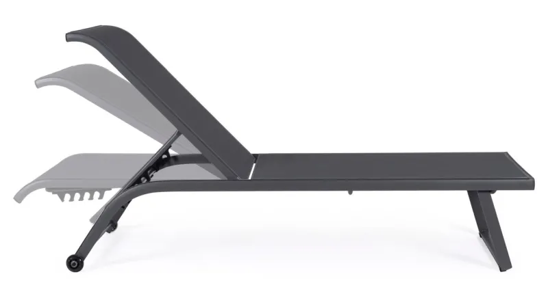 Online Bizzotto LETTINO IN ALLUMINIO CON RUOTE ANTRACITE - TAYLOR