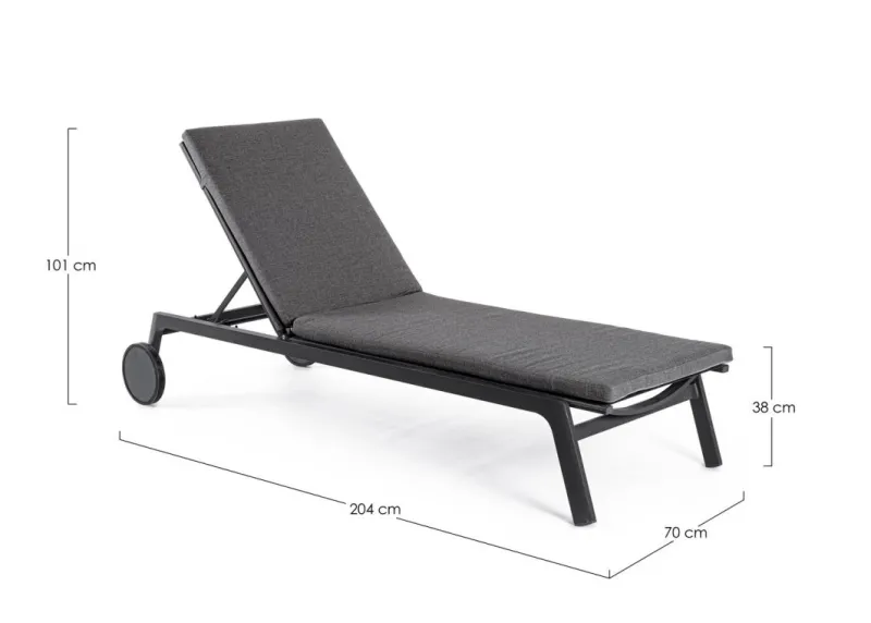 Sale Bizzotto LETTINO IN ALLUMINIO CON RUOTE ANTRACITE WG21 - JALISCO