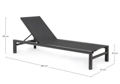 Best Bizzotto LETTINO IN ALLUMINIO CON RUOTE ANTRACITE YK13 - SKIPPER NEW