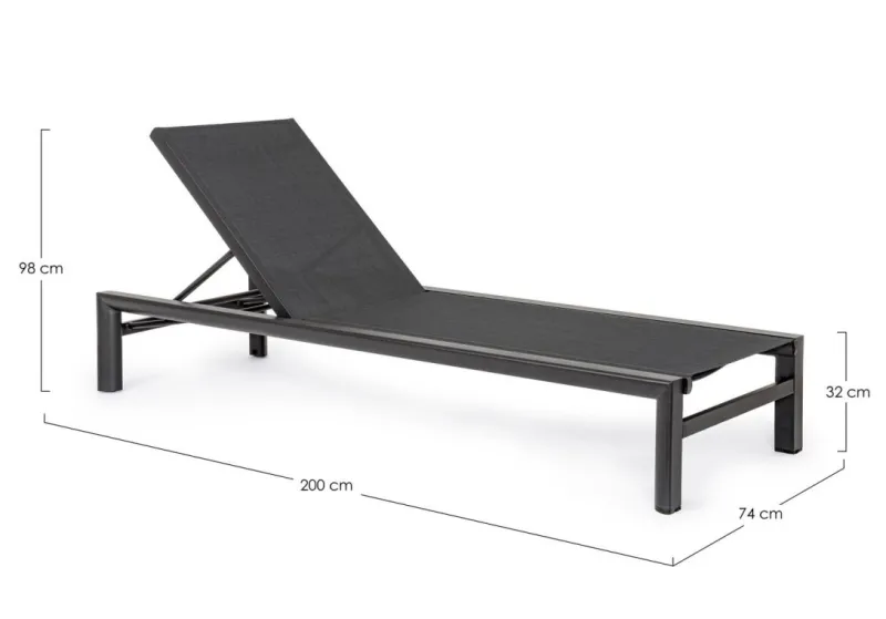 Best Bizzotto LETTINO IN ALLUMINIO CON RUOTE ANTRACITE YK13 - SKIPPER NEW